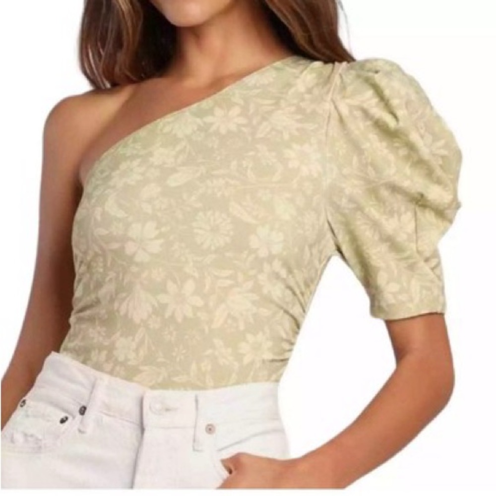 Free People Something Bout You Floral One Shoulder Body Suit Size Small Petite